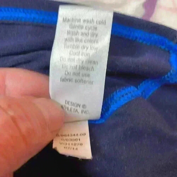 Athleta women’s pullover workout top with thumb holes crewneck size large navy - Picture 5 of 9